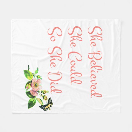 Ze geloofde dat ze het kon, dus deed ze het fleece deken (Voorkant (Horizontaal))