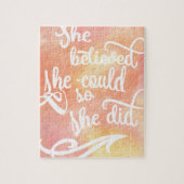 Ze geloofde dat ze het kon, dus deed ze het legpuzzel (Verticaal)