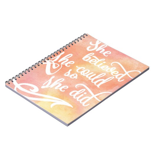 Ze geloofde dat ze het kon, dus deed ze het notitieboek (Linkerzijde)