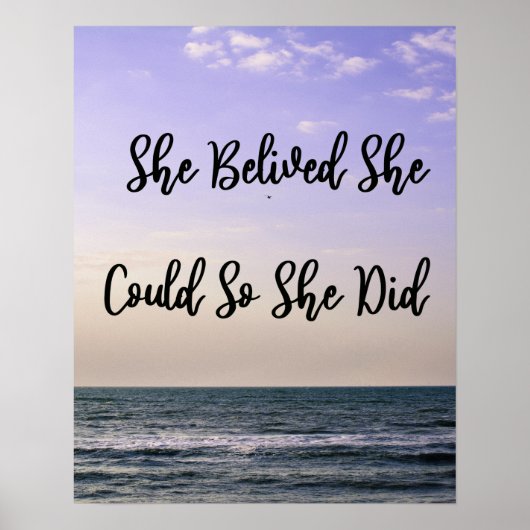 Ze geloofde dat ze het kon, dus deed ze het Ocean Poster (Voorkant)