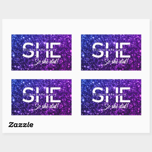 Ze geloofde dat ze het kon, dus deed ze het rechthoekige sticker (Vel)