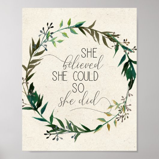 Ze geloofde dat ze het kon, dus deed ze Inspireren Poster (Voorkant)