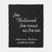 Ze geloofde dat ze het kon, dus deed ze zwart afst fleece deken (Voorkant)