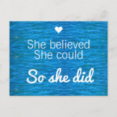 Ze geloofde dat ze het kon, dus ze citeerde de bla briefkaart (Voorkant)