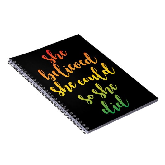 Ze geloofde dat ze het kon, dus ze citeerde notitieboek (Rechterzijde)