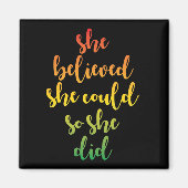 Ze geloofde dat ze het kon, dus ze citeerde, zwart magneet (Voorkant)