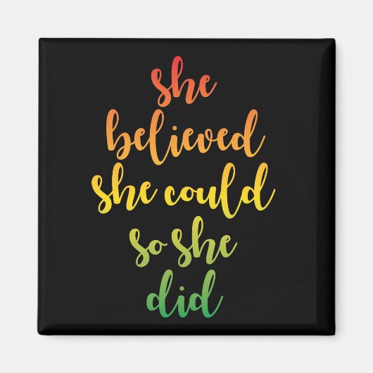 Ze geloofde dat ze het kon, dus ze citeerde, zwart magneet (Voorkant)