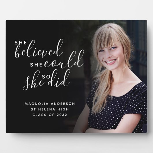 Ze geloofde dat ze het kon, dus ze deed het Afstud Fotoplaat (Voorkant)