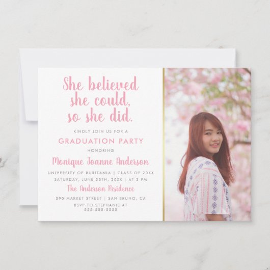 Ze geloofde dat ze het kon, dus ze deed het Afstud Kaart (Voorkant)