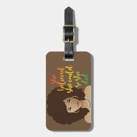 Ze geloofde dat ze het kon, dus ze deed het | Brui Bagagelabel (Voorkant verticaal)