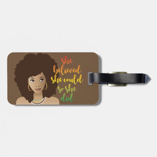 Ze geloofde dat ze het kon, dus ze deed het | Brui Bagagelabel (Achterkant horizontaal)