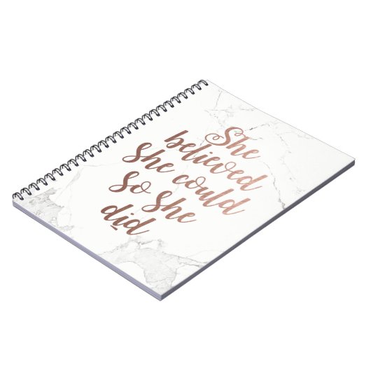 "Ze geloofde dat ze het kon, dus ze deed" Roos Gol Notitieboek (Linkerzijde)