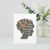 Ze geloofde dat ze het kon, dus ze motivatie briefkaart (Staand voorkant)