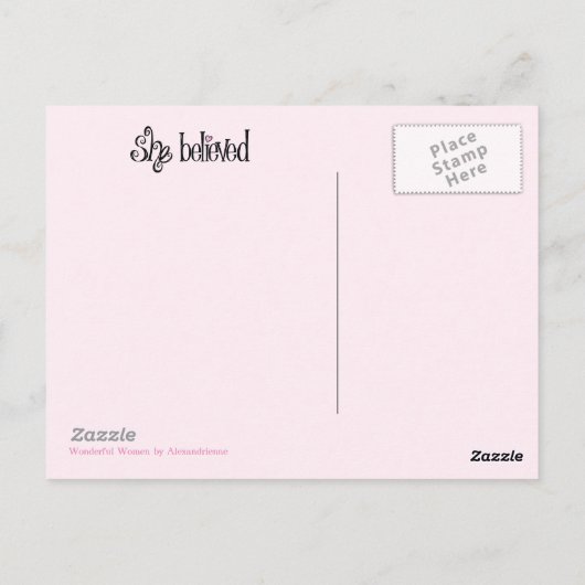 Ze geloofde dat ze het kon en dus deed ze Briefkaa Briefkaart (Achterkant)