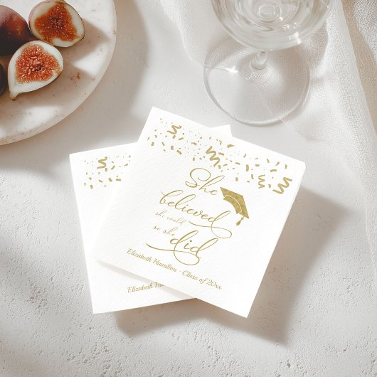 Ze Geloofde Dat Ze Het Kon Grad Feest Cocktail Servet