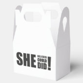 Ze geloofde dat ze het kon, ze deed het! bedankdoosjes (Geopend)