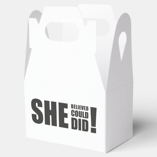 Ze geloofde dat ze het kon, ze deed het! bedankdoosjes (Geopend)