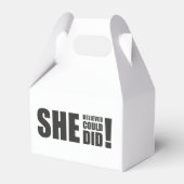 Ze geloofde dat ze het kon, ze deed het! bedankdoosjes (Voorkant Zijde)