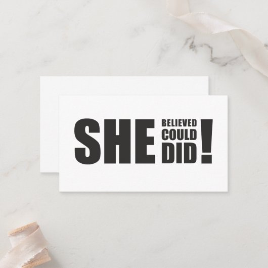 Ze geloofde dat ze het kon, ze deed het! plaatskaartje (Voorkant / Achterkant in situ)