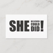 Ze geloofde dat ze het kon, ze deed het! plaatskaartje (Voorkant)