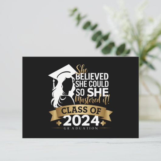 Ze geloofde dat ze het kon, zodat ze het 2024 onde bedankkaart (Staand voorkant)