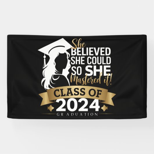 Ze geloofde dat ze het kon, zodat ze het 2024 onde spandoek (Horizontaal)