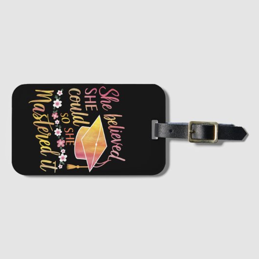 Ze geloofde dat ze het kon, zodat ze het Afstudeer Bagagelabel (Voorkant (horizontaal))