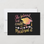 Ze geloofde dat ze het kon, zodat ze het Afstudeer Bedankkaart (Voorkant)