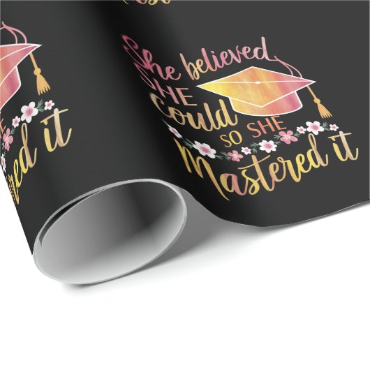 Ze geloofde dat ze het kon, zodat ze het Afstudeer Cadeaupapier (Rol Hoek)