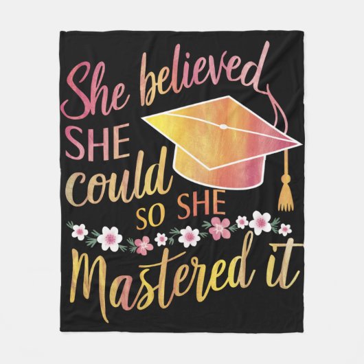 Ze geloofde dat ze het kon, zodat ze het Afstudeer Fleece Deken (Voorkant)
