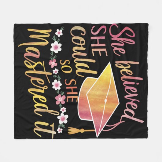 Ze geloofde dat ze het kon, zodat ze het Afstudeer Fleece Deken (Voorkant (Horizontaal))