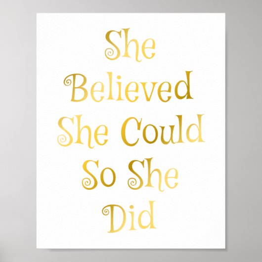 Ze geloofde dat ze het Poster van de prijsopgave k (Voorkant)