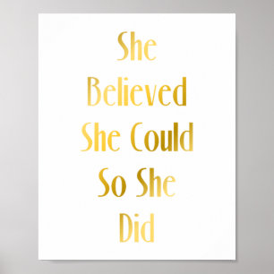 Ze geloofde dat ze het Poster van de prijsopgave k