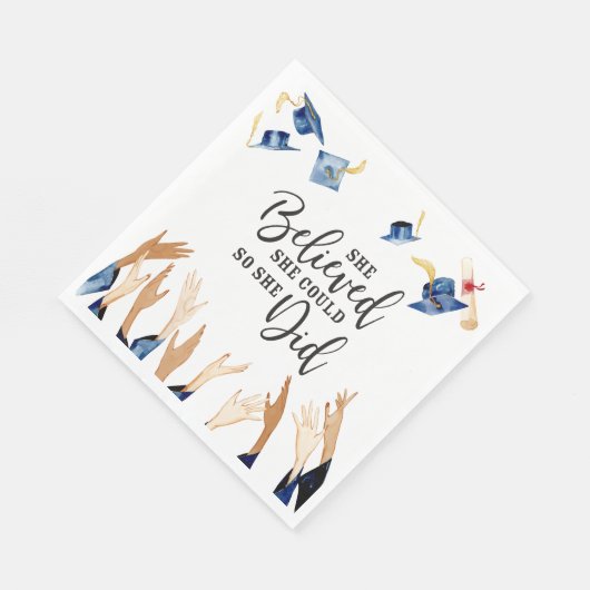 Ze geloofde dat ze kon afstuderen caps servet (Hoek)