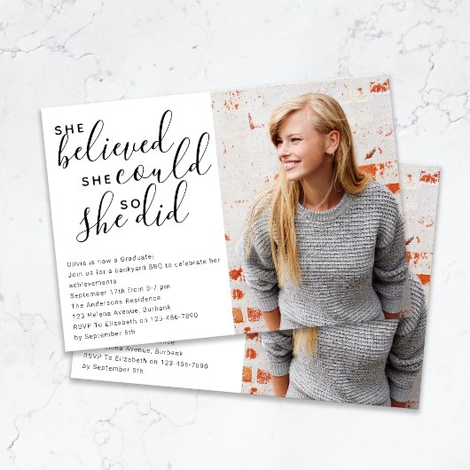 Ze geloofde dat ze kon fotograferen Afstuderen Kaart