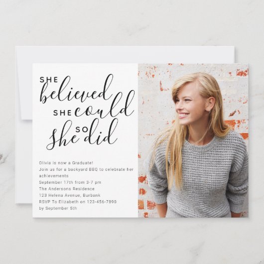 Ze geloofde dat ze kon fotograferen Afstuderen Kaart (Voorkant)