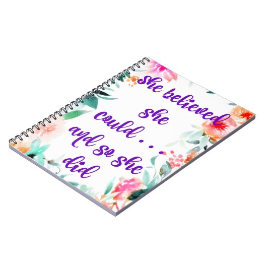 "Ze geloofde dat ze kon" Journal/Art Journal Notitieboek (Linkerzijde)