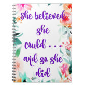 "Ze geloofde dat ze kon" Journal/Art Journal Notitieboek (Voorkant)