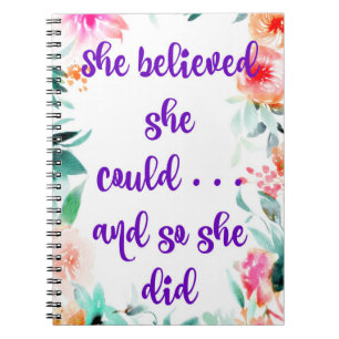 "Ze geloofde dat ze kon" Journal/Art Journal Notitieboek