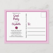 Ze geloofde dat ze kon Roos afstuderen partij foto Uitnodiging Briefkaart (Achterkant)