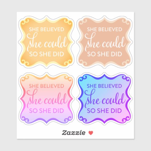 ze geloofde dat ze kon Stickers - verschillende kl (Vel)