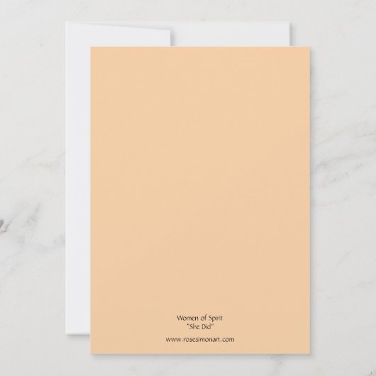 "Ze geloofde dat ze kon" Vrouwen van Spirit Platte Bedankkaart (Achterkant)