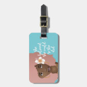 Ze geloofde dat ze kon, zwarte vrouw, blauw bagagelabel (Voorkant verticaal)