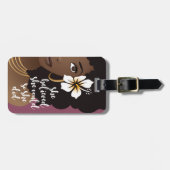 Ze geloofde dat ze kon, zwarte vrouw, bloeiend Paa Bagagelabel (Voorkant horizontaal)