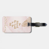 Ze geloofde dat ze kon, zwarte vrouw, roze en goud bagagelabel (Achterkant horizontaal)