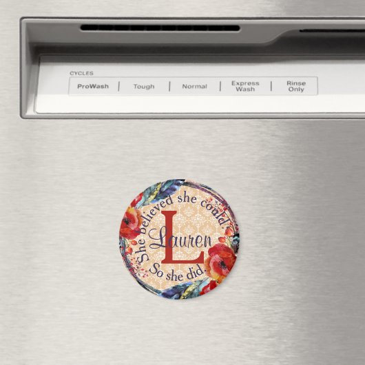 Ze geloofde dat ze Monogram Floral kon maken Magneet (Insitu (Vaatwasser))