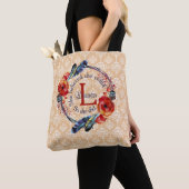 Ze geloofde dat ze Monogram Floral kon personalise Tote Bag (Dichtbij)
