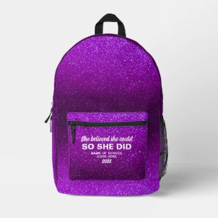Ze Geloofde Dat Ze Paarse Glitter Vonken Kon Bedrukte Rugzak