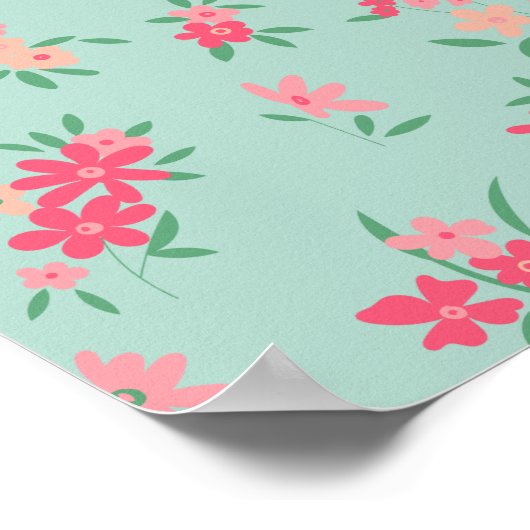 Ze geloofde dat ze roze Dainty Flowers kon Blauwgr Poster (Hoek)