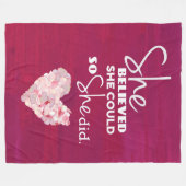 Ze geloofde dat ze (roze hart) - BLANKET LGE Fleece Deken (Voorkant (Horizontaal))